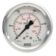 NYOMÁSMÉRŐ 50 MM  HÁTULSÓ 1/4 "AG CSATLAKOZÁSSAL ROZSDAMENTES ACÉL WIKA